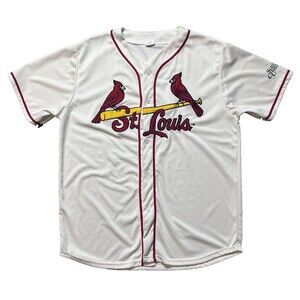 St Louis Cardinals Embroidered Jersey Men XL Ivory Button Up MLB Baseball Sports